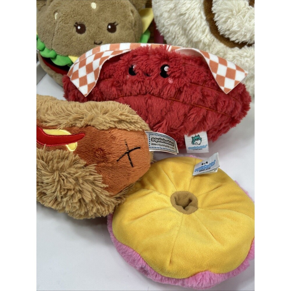 Squishable Plush Comfort Food Lot Cinnamon Bun Burger Fries Donut Hotdog Toasty - Picture 5 of 9